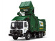Mack TerraPro Waste Management Refuse Garbage Truck with Heil Half Pack Freedom Front End Loader and CNG Tailgate White and Green with Garbage Bin 1/34 Diecast Model First Gear 10-4006D