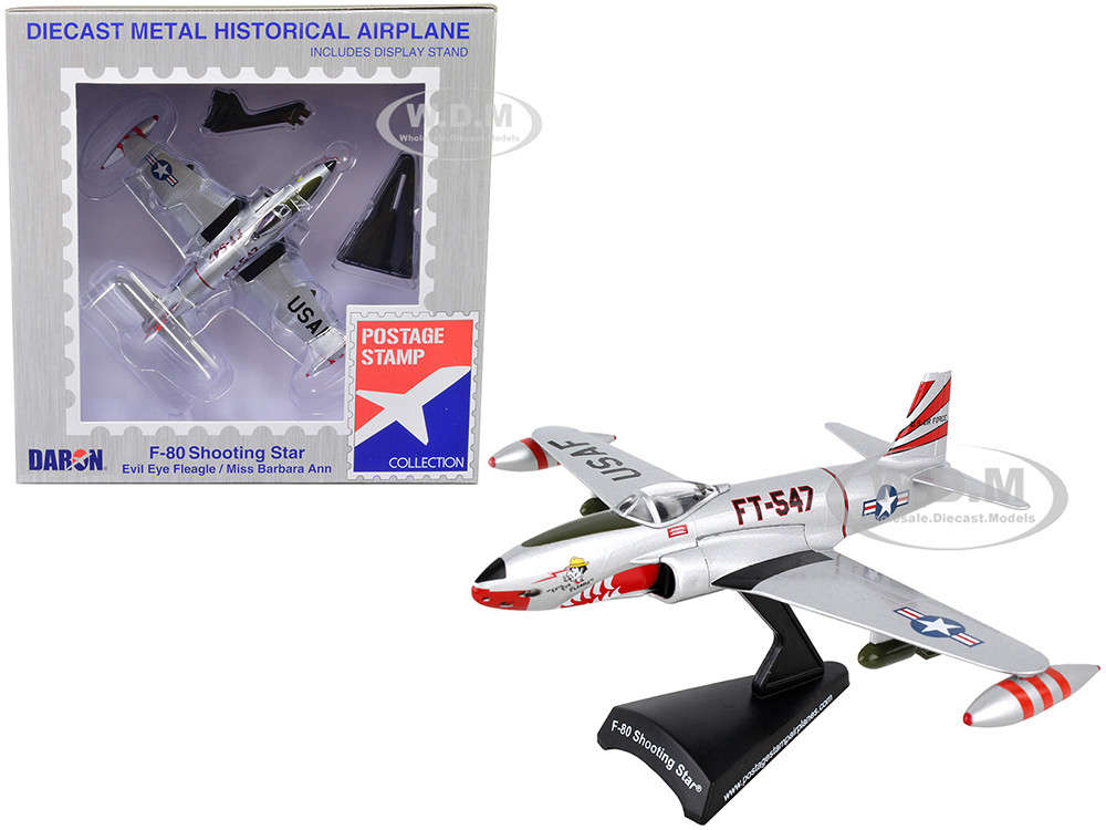 Lockheed F-80 Shooting Star Fighter Aircraft "Evil Eye Fleagle - Miss Barbara Ann" United States Air Force 1/96 Diecast Model Airplane by Postage Stam