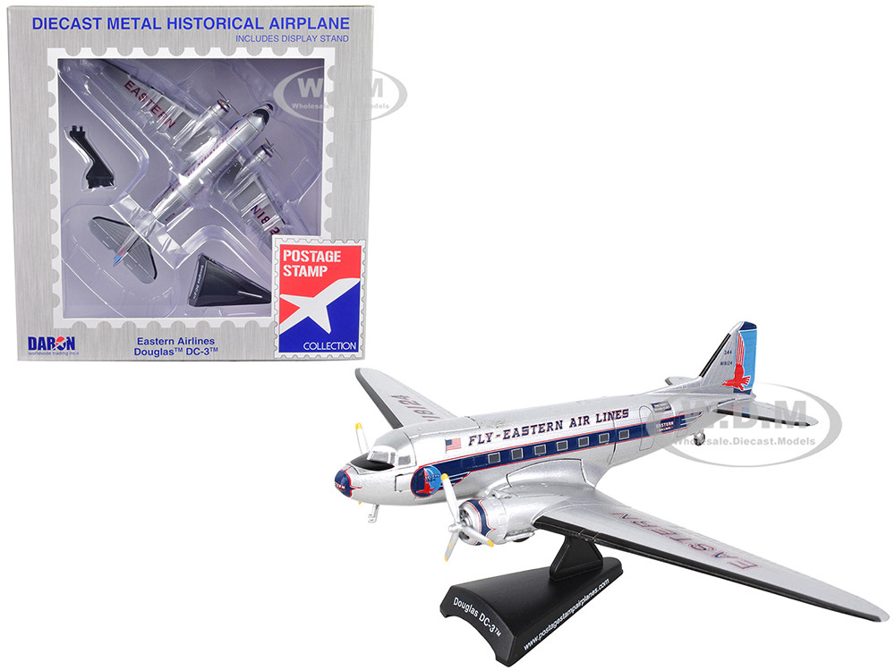 Postage Stamp 1:144 Douglas DC-3 Passenger Aircraft "Eastern Airlines" 1/144 Diecast Model Airplane by Postage Stamp