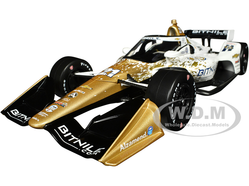 Dallara IndyCar #21 Rinus VeeKay "Bitnile" Ed Carpenter Racing (Road Course Configuration) "NTT IndyCar Series" (2023) 1/18 Diecast Model Car by Green
