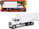 Freightliner 114SD Box Truck White Long Haul Trucker Series 1/32 Diecast Model New Ray 11043