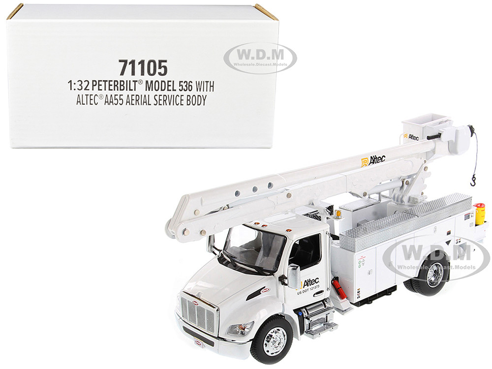 Peterbilt 536 Truck Altec AA55 Aerial Service Body "Transport Series" White 1:32 model Diecast Masters