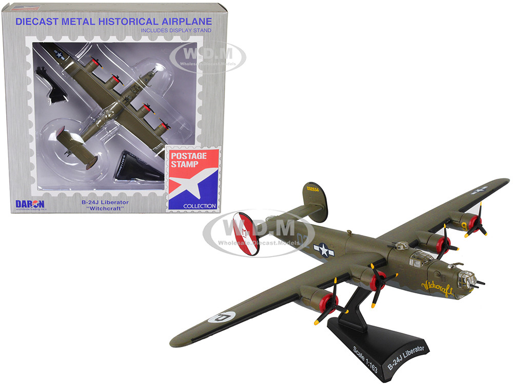 Postage Stamp Consolidated B-24J Liberator Bomber Aircraft "Witchcraft, 467th Bomb Group, 790 Bomb Squadron" United States Army Air Forces 1/163 Diecast Model Airpl