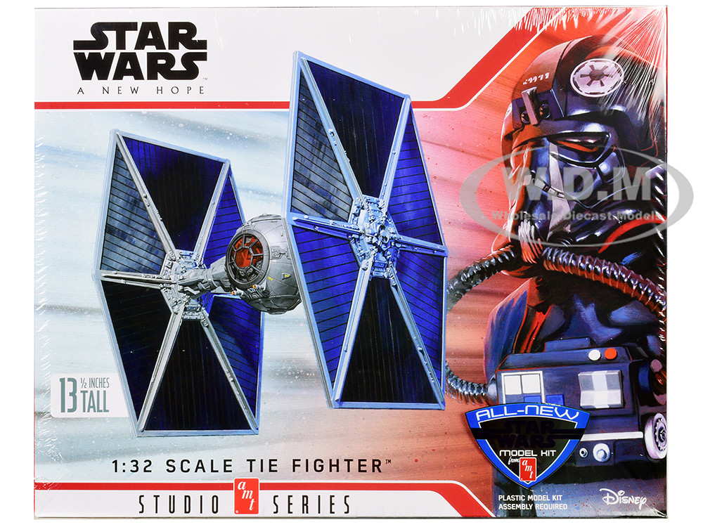 Skill 2 Model Kit Tie Fighter "Star Wars: Episode IV A New Hope" (1977) Movie 1/32 Scale Model by AMT