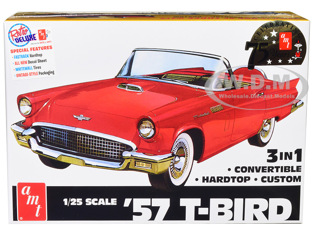 AMT 1:24 Skill 2 Model Kit 1957 Ford Thunderbird 3-in-1 Kit 1/25 Scale Model by AMT
