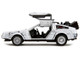 DMC DeLorean Time Machine Brushed Metal Frost Version Back to the Future 1985 Movie Hollywood Rides Series 1/32 Diecast Model Car Jada 34785