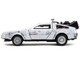 DMC DeLorean Time Machine Brushed Metal Frost Version Back to the Future 1985 Movie Hollywood Rides Series 1/32 Diecast Model Car Jada 34785