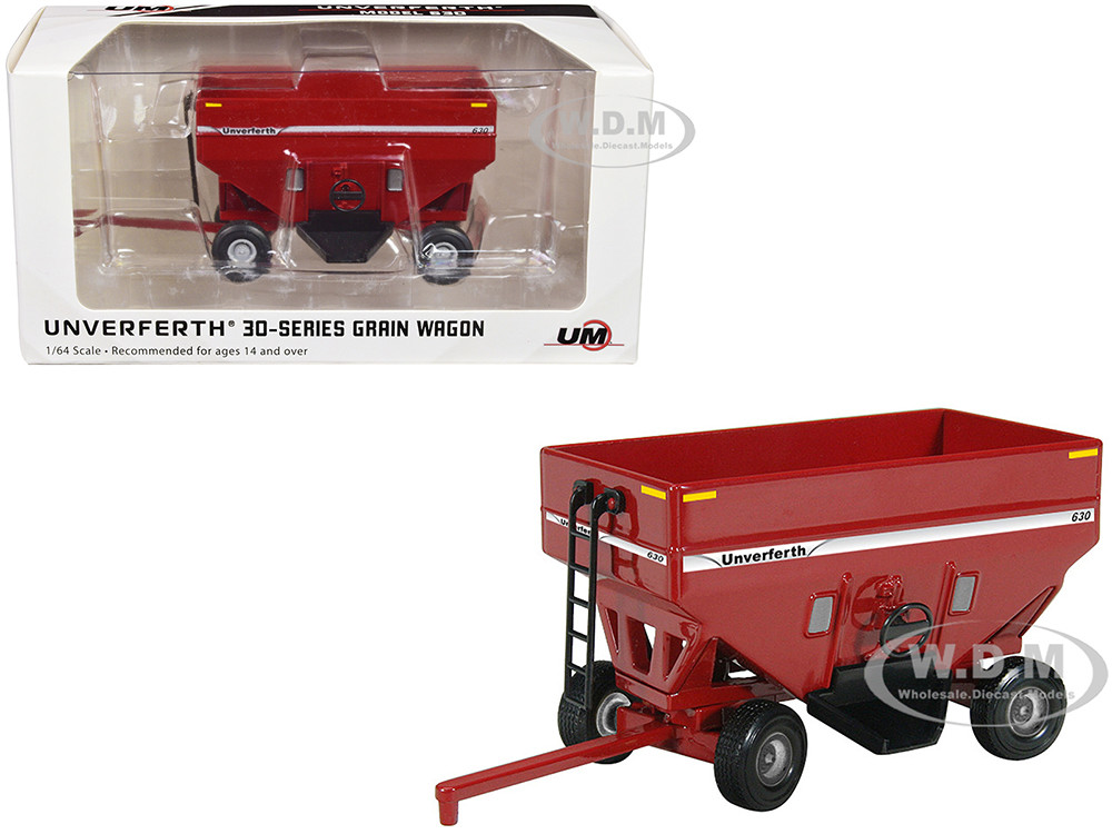 Unverferth 630 Grain Wagon Red 1/64 Diecast Model By Speccast