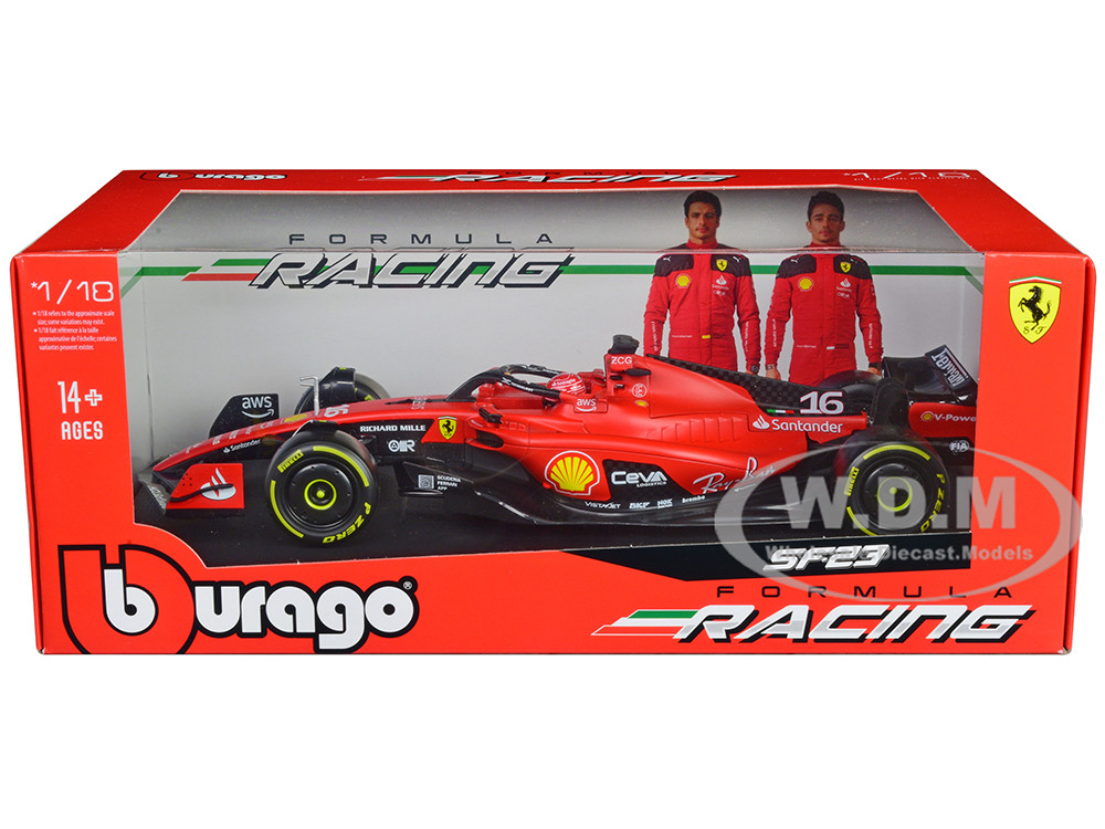 Ferrari SF-23 #16 Charles Leclerc Formula One F1 World Championship (2023) "Formula Racing" Series 1/18 Diecast Model Car by Bburago
