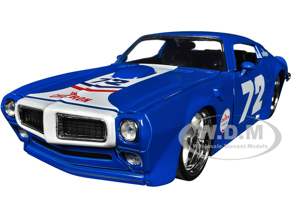 Jada 1:24 1972 Pontiac Firebird #72 Blue with White Stripe "Chevron" "Bigtime Muscle" Series 1/24 Diecast Model Car by Jada