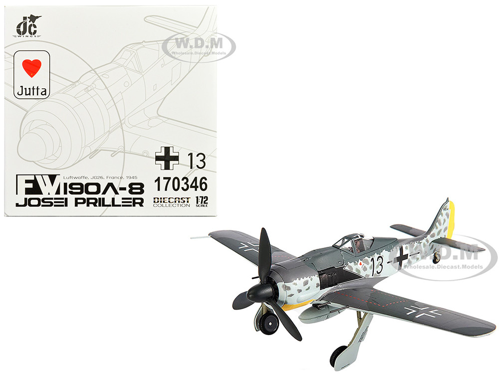 Focke-Wulf Fw 190A-8 Fighter Aircraft "JG 26 Schlageter, France" (1945) German Luftwaffe 1/72 Diecast Model by JC Wings