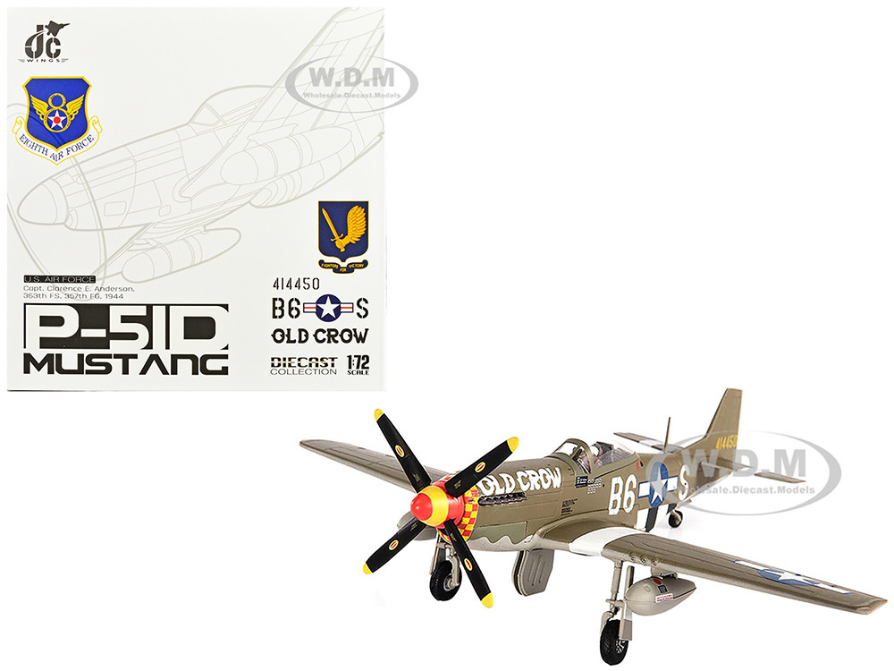 North American P-51D Mustang Fighter Aircraft "Captain Clarence E. Anderson, 363rd FS, 357th FG, Old Crow" (1944) United States Air Force 1/72 Diecast