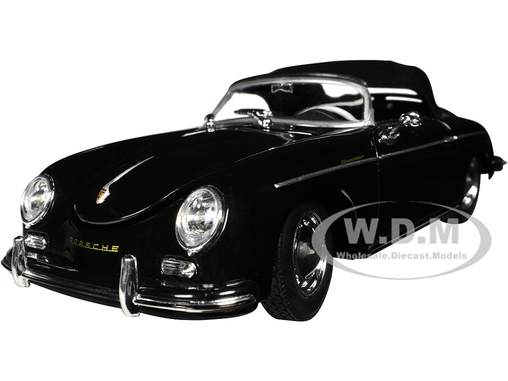 Welly 1:24 Porsche 356A Speedster Soft Top Black "NEX Models" Series 1/24 Diecast Model Car by Welly
