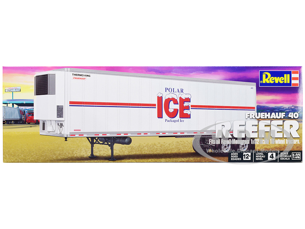 Level 4 Model Kit Fruehauf 40 Refrigerated Trailer Polar ICE 132 Scale Model by Revell