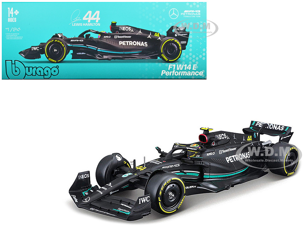 Bburago 1:24 Mercedes-AMG F1 W14 E Performance #44 Lewis Hamilton "Petronas" Formula One F1 "World Championship" (2023) 1/24 Diecast Model Car by Bburago