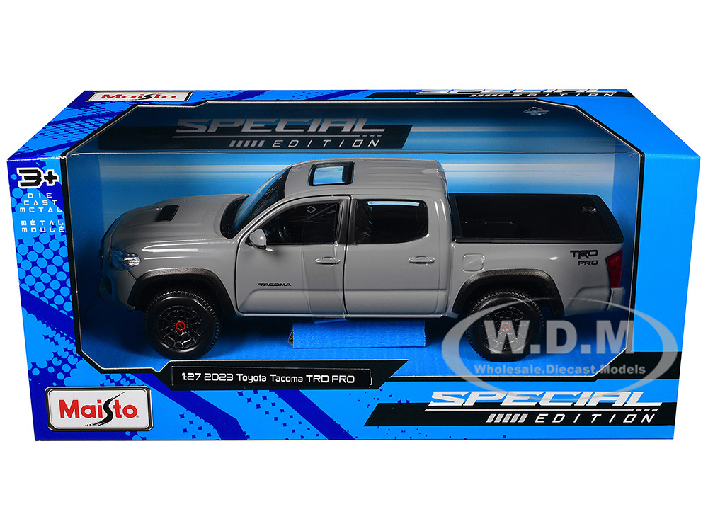 Maisto 2023 Toyota Tacoma TRD PRO Pickup Truck Gray with Sunroof "Special Edition" Series 1/27 Diecast Model Car by Maisto