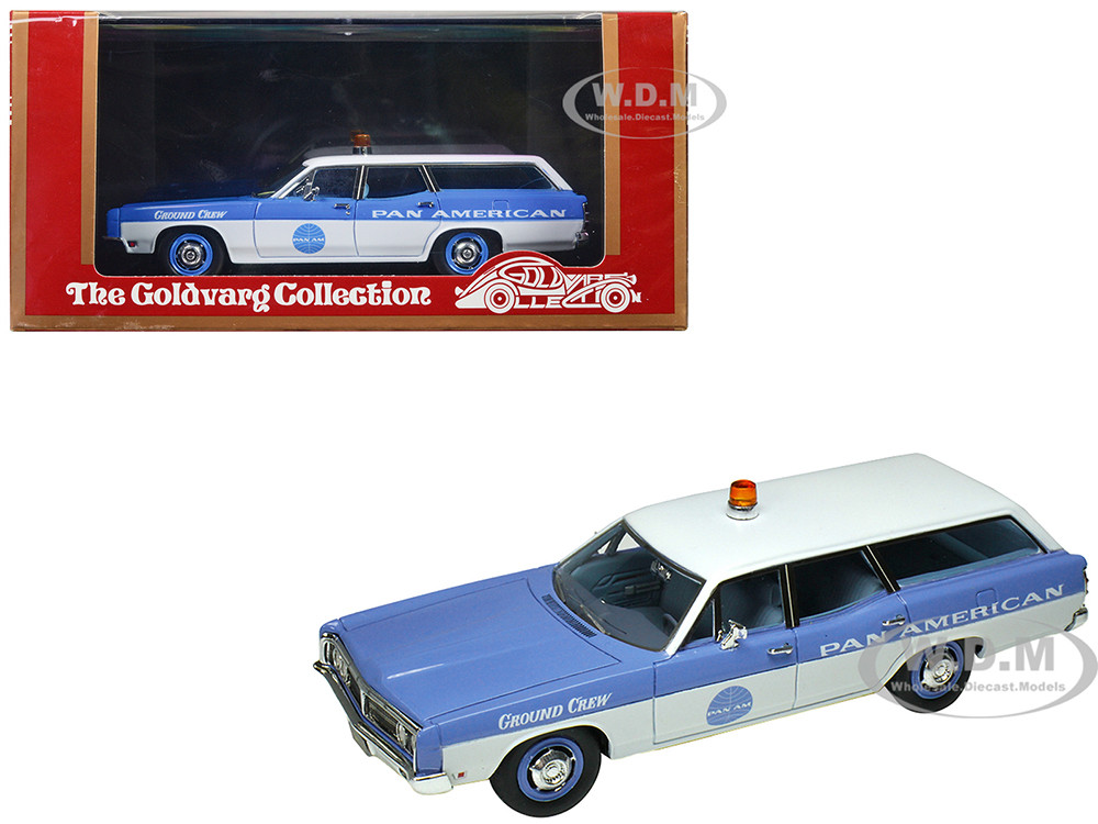 1970 Ford Galaxie Station Wagon Blue and White with Blue Interior "Pan-American Airlines Ground Crew" Limited Edition to 180 pieces Worldwide 1/43 Mod