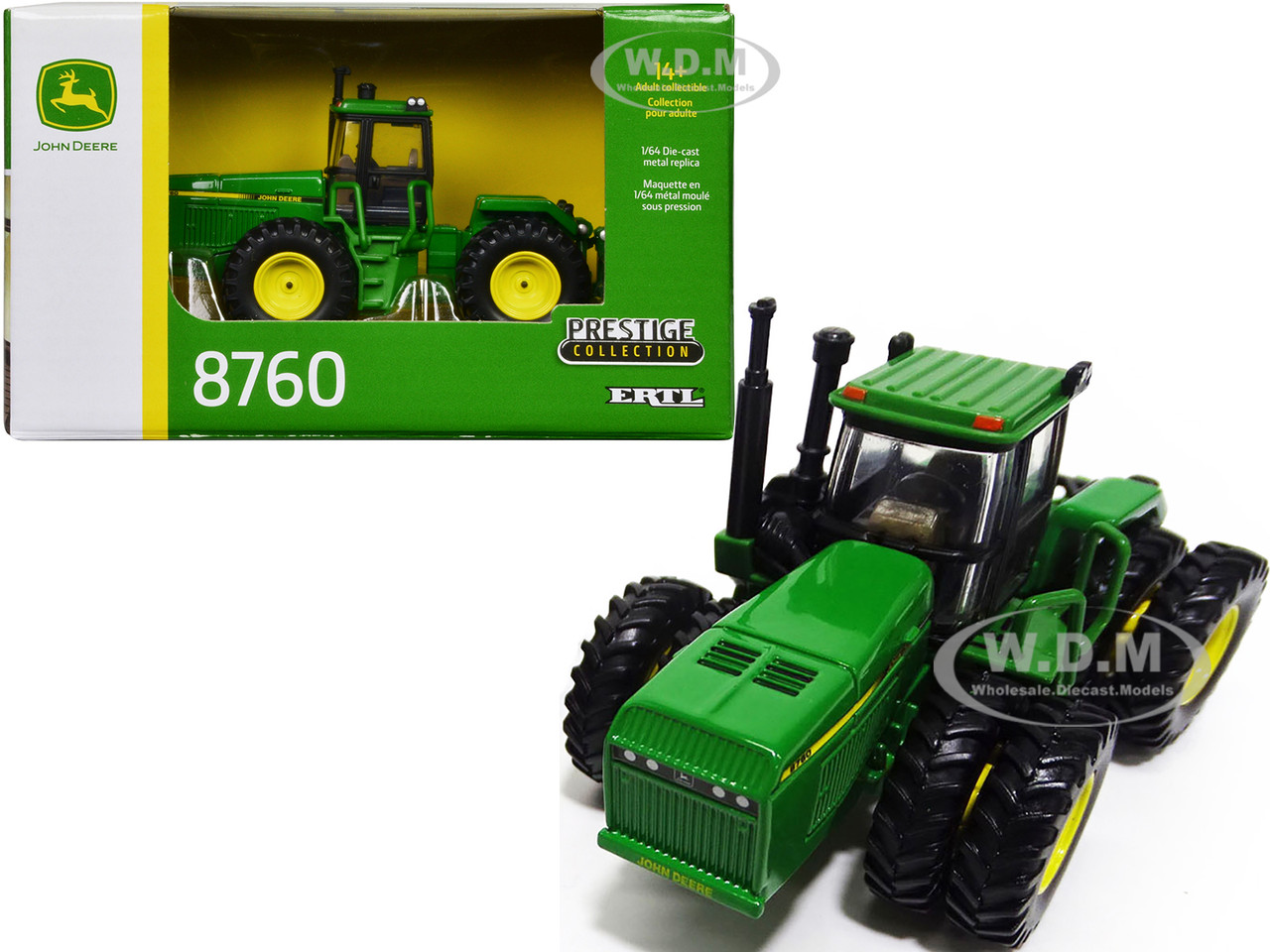 Ertl Tomy 1:64 John Deere 8760 Tractor with Dual Wheels Green "Prestige Collection" Series 1/64 Diecast Model by ERTL TOMY