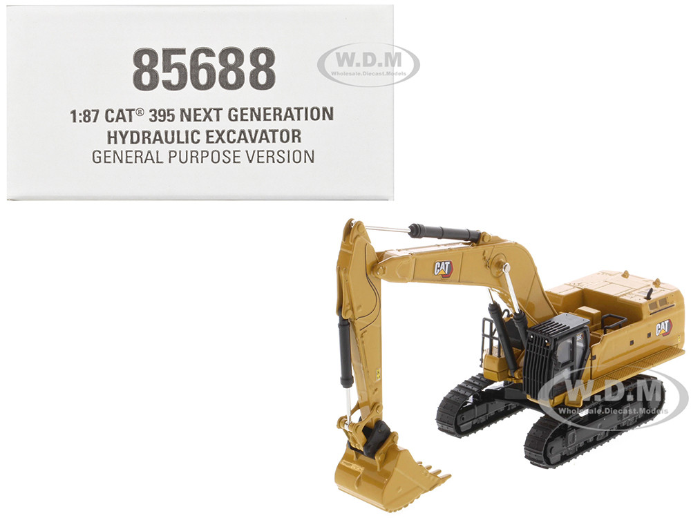 CAT Caterpillar 395 Next-Generation Hydraulic Excavator (General Purpose Version) Yellow with Additional Tools "High Line Series" 1/87 (HO) Diecast Mo
