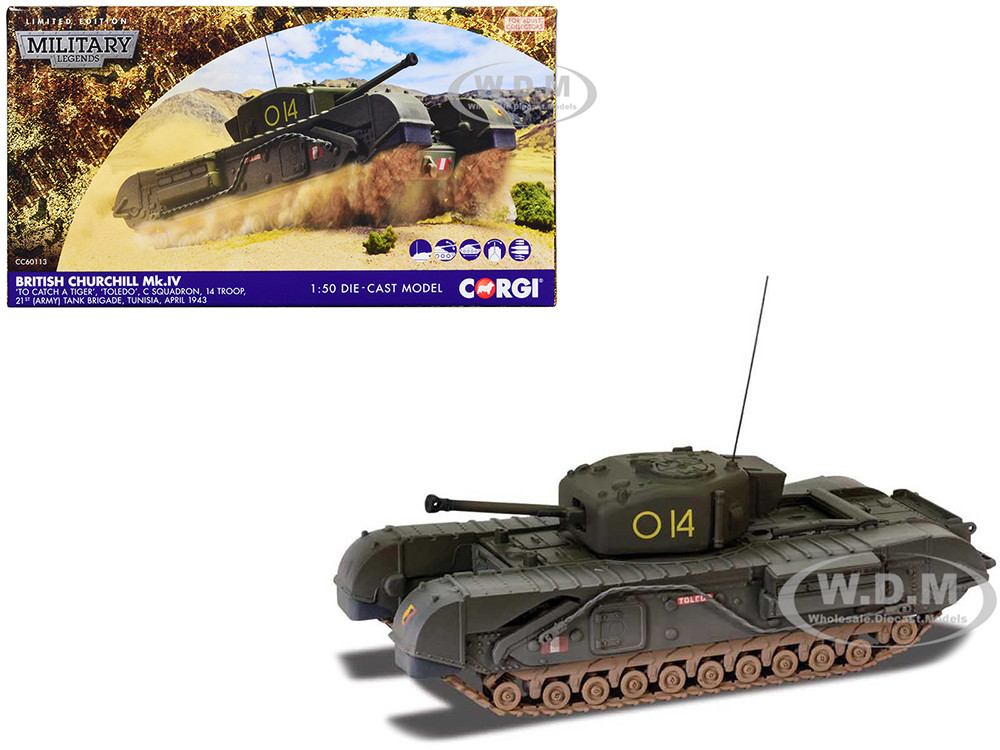 Churchill Mk.IV Tank "'To Catch a Tiger', 'Toledo' C Squadron, 14 Troop, 21st Army Tank Brigade, Tunisia" (1943) British Royal Army "Military Legends"