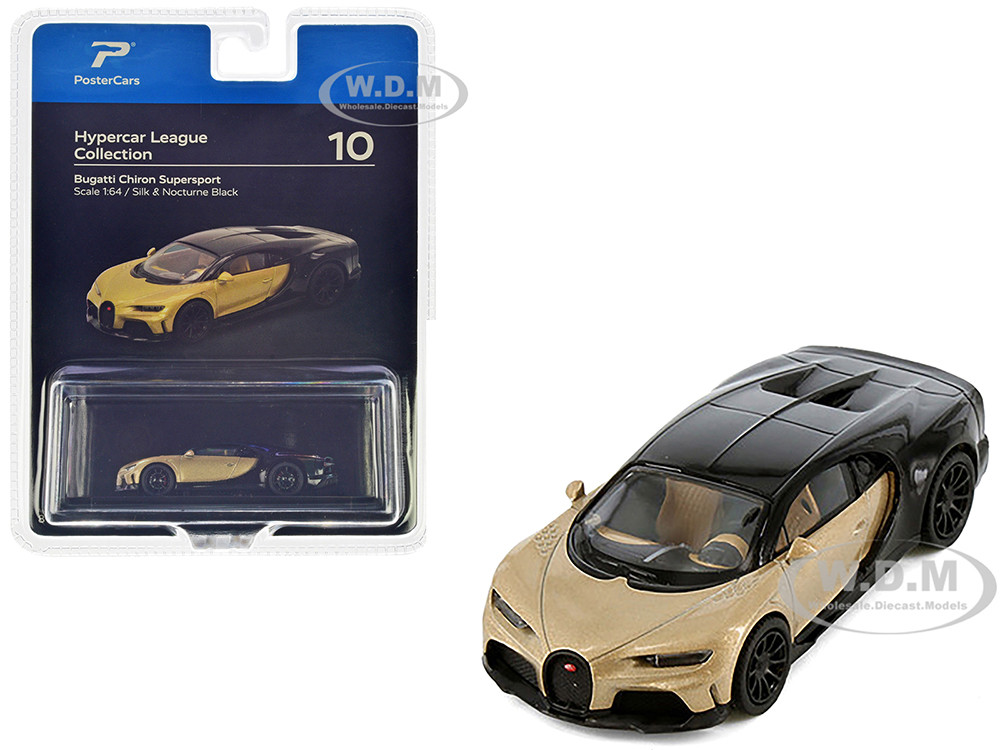 Bugatti Chiron Supersport Silk and Nocturne "Hypercar League Collection" Black 1:64 model PosterCars