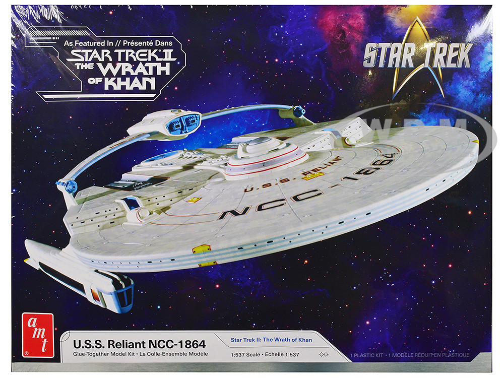 Skill 2 Model Kit U.S.S. Reliant NCC-1864 Space Craft "Star Trek II: The Wrath of Khan" (1982) Movie 1/537 Scale Model by AMT