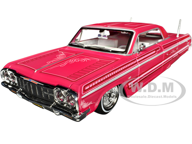 1964 Chevrolet Impala SS Lowrider Pink with Graphics and White