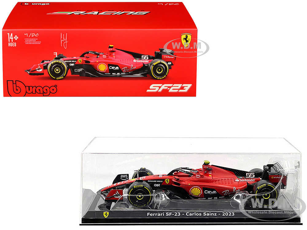 Bburago 1:24 Ferrari SF-23 #55 Carlos Sainz Formula One F1 World Championship (2023) "Formula Racing" Series 1/24 Diecast Model Car by Bburago