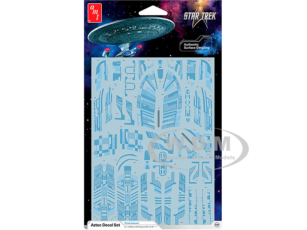 "Star Trek: The Next Generation" U.S.S. Enterprise NCC-1701-D Aztec Decal Set 1/1400 Scale by AMT
