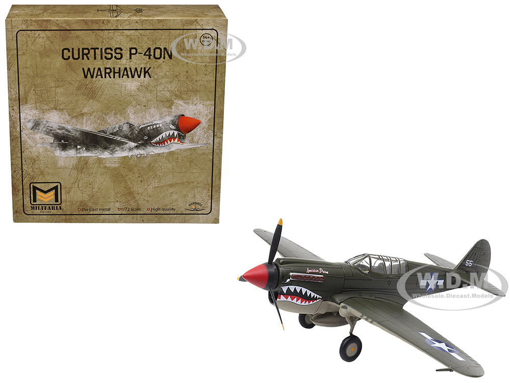 Curtiss P-40N Warhawk Fighter Aircraft "American Dream, National Warplane Museum" United States Army Air Forces 1/72 Diecast Model by Militaria Die Ca