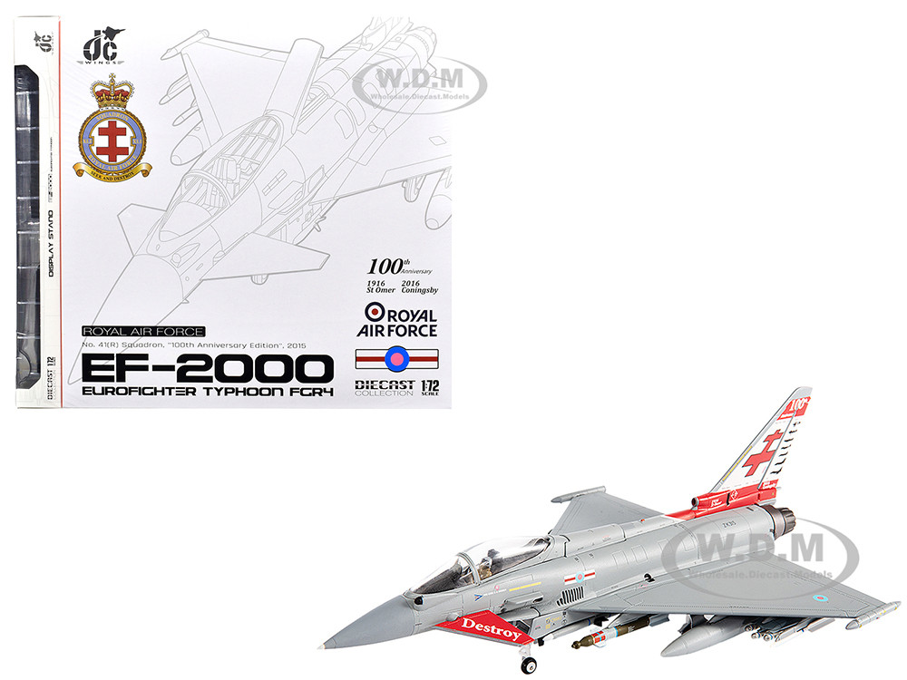 Eurofighter Typhoon FGR4 EF-2000 Aircraft "No.41(R) Squadron, 100th Anniversary" (2016) British Royal Air Force 1/72 Diecast Model by JC Wings