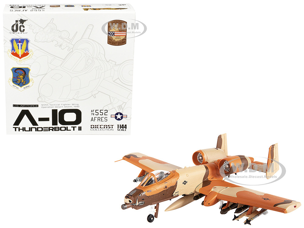 Fairchild Republic A-10C Thunderbolt II Attack Aircraft "917th Tactical Fighter Wing, Operation Desert Storm" (1990) United States Air Force 1/144 Die