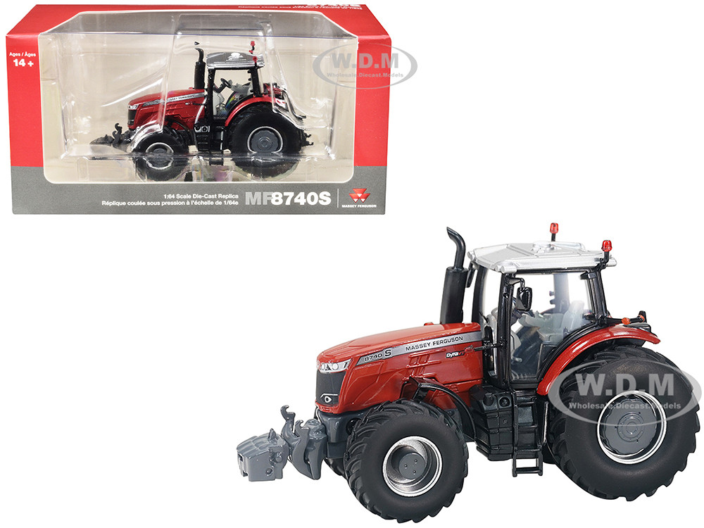Speccast Massey Ferguson 8740 S Dyna VT Tractor Red with Silver Top 1/64 Diecast Model by SpecCast