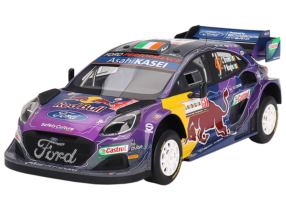 Ford Puma Rally1 #42 Craig Breen - Paul Nagle "M-Sport Ford WRT" 2nd Place "Rally Italia Sardegna" (2022) 1/18 Model Car by Top Speed