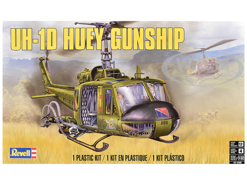Revell 1:32 Level 4 Model Kit Bell UH-1D Iroquois "Huey" Gunship Helicopter 1/32 Scale Model by Revell
