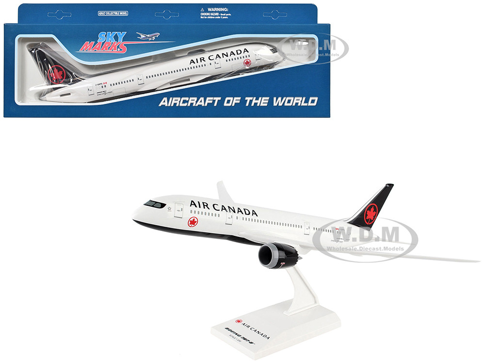 Boeing 787-8 Dreamliner Commercial Aircraft "Air Canada" (C-GHPQ) White with Black Tail (Snap-Fit) 1/200 Plastic Model by Skymarks