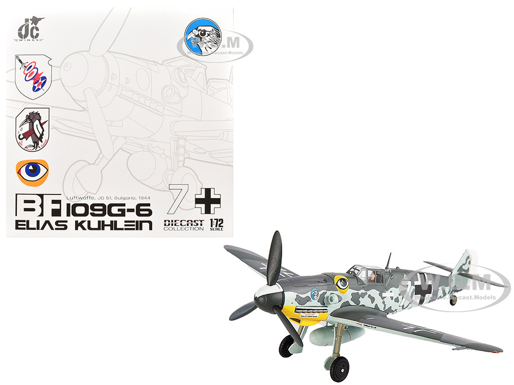 Messerschmitt BF 109G-6 Fighter Aircraft "JG 51, Bulgaria" (1944) German Luftwaffe 1/72 Diecast Model by JC Wings