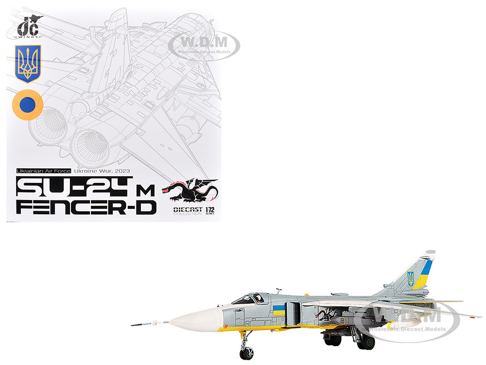 Jc Wings 1:72 Sukhoi Su-24M Fencer-D Bomber Aircraft "Ukraine War" (2023) Ukrainian Air Force 1/72 Diecast Model by JC Wings