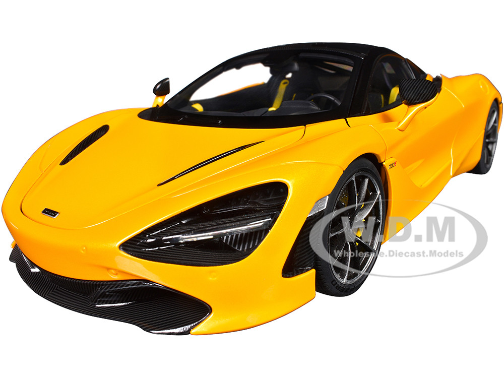 AUTOart 1:18 McLaren 720S Volcano Yellow with Black Top and Carbon Accents 1/18 Model Car by Autoart