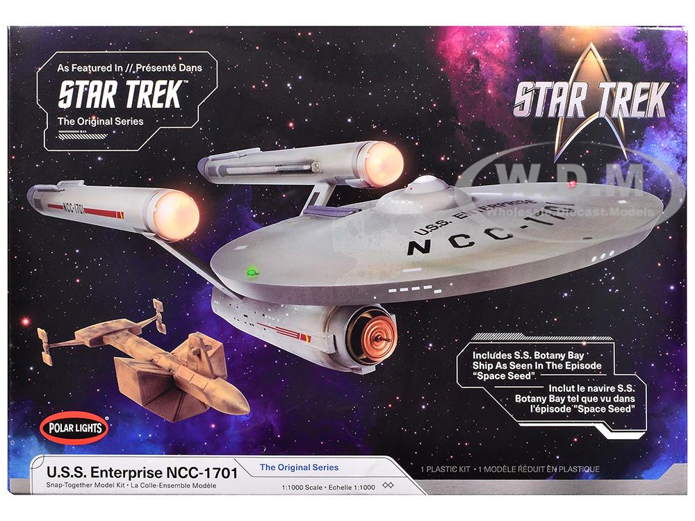 Polar Lights Skill 2 Model Kit U.S.S. Enterprise NCC-1701 Spaceship "Star Trek" (1966) TV Series 1/1000 Scale Model by Polar Lights