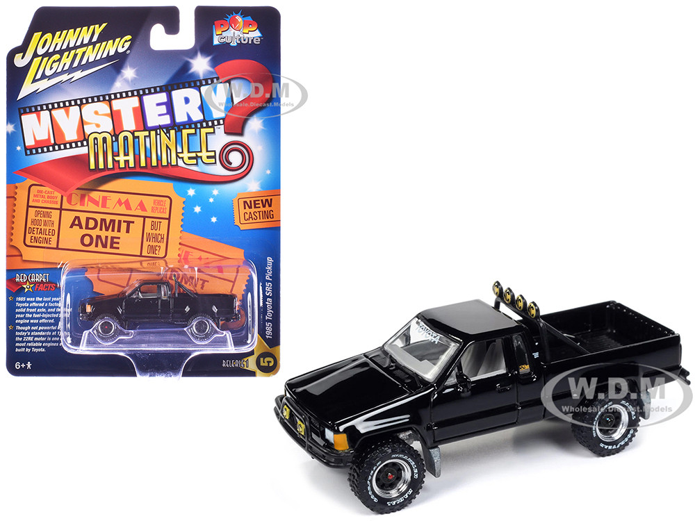 Johnny Lightning 1:64 1985 Toyota SR5 Pickup Truck Black "Mystery Matinee" Movie Pop Culture 2024 Release 1 1/64 Diecast Model Car by Johnny Lightning