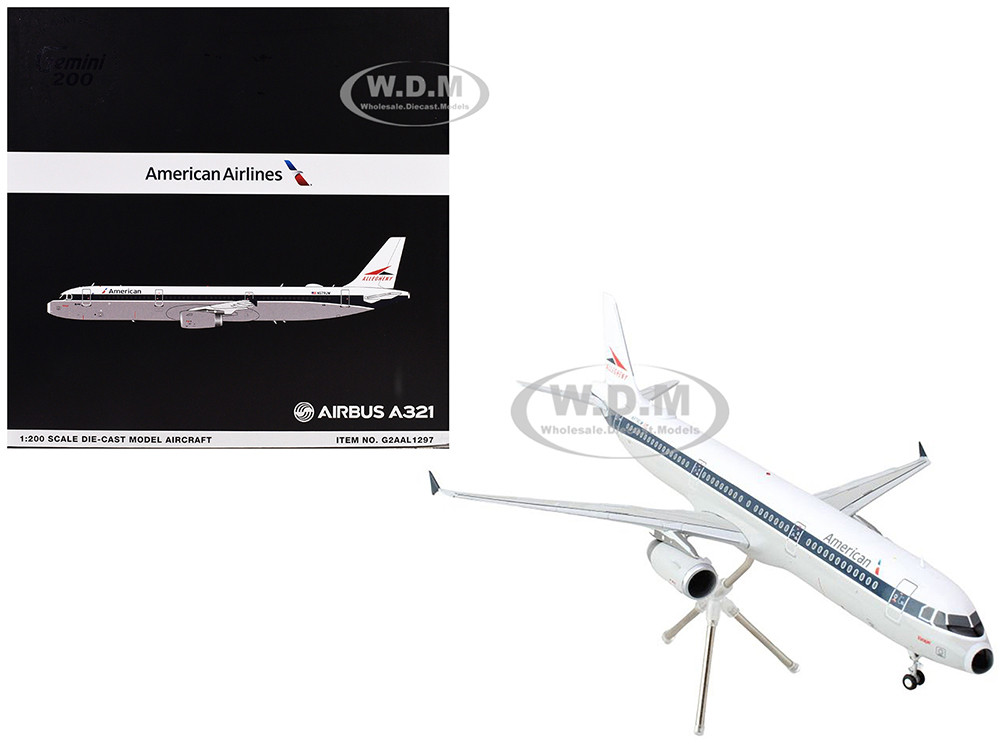 Airbus A321 Commercial Aircraft "American Airlines - Allegheny" (N579UW) White with Blue Stripes "Gemini 200" Series 1/200 Diecast Model Airplane by G
