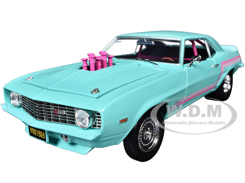 1969 Chevrolet Camaro Z/28 Light Blue with Pink Stripes 
