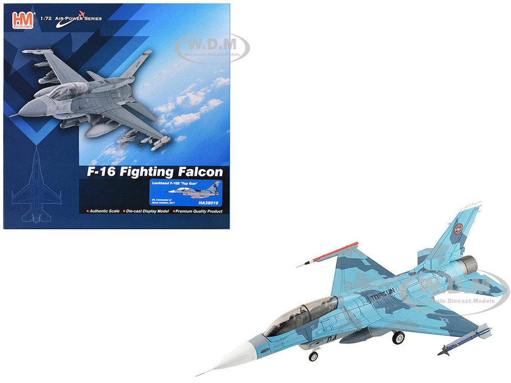 Lockheed F-16B Fighting Falcon Fighter Aircraft "Top Gun 04, Centennial of Naval Aviation" United States Navy "Air Power Series" 1/72 Diecast Model by
