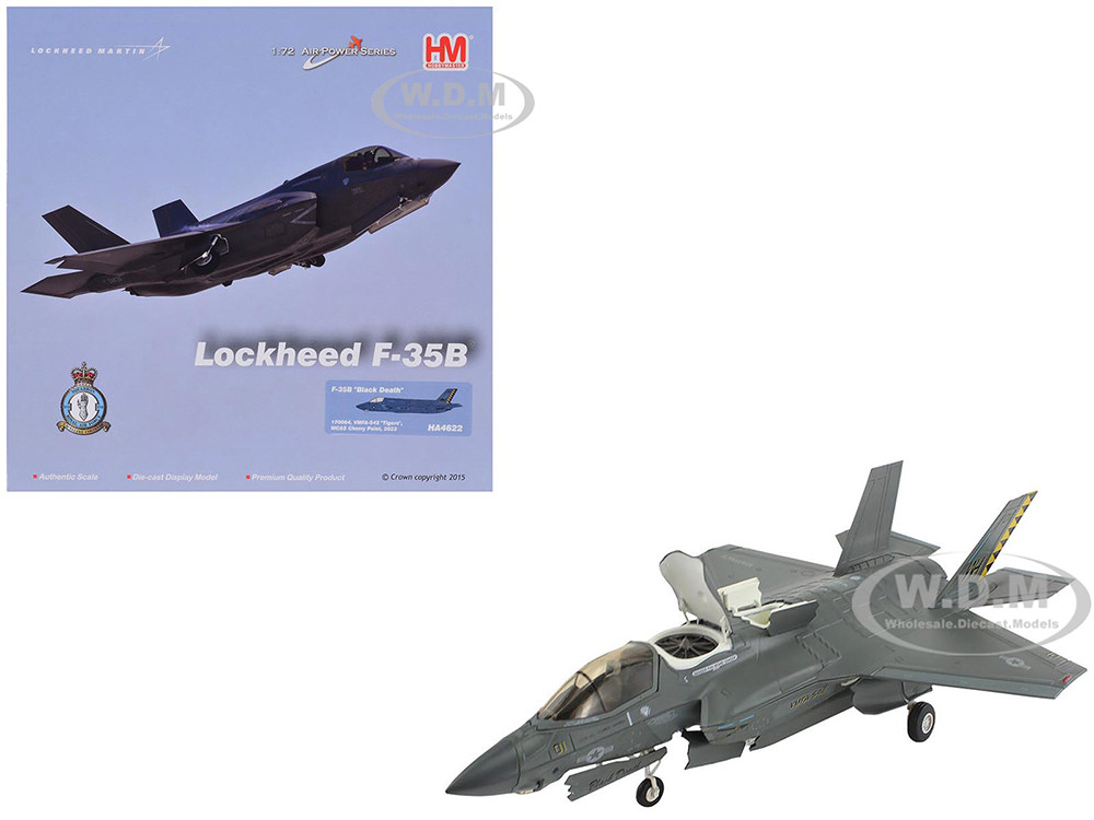 Lockheed Martin F-35B Lightning II Aircraft "Black Death, VMFA-542, MCAS Cherry Point" (2023) United States Marine Corps "Air Power Series" 1/72 Dieca