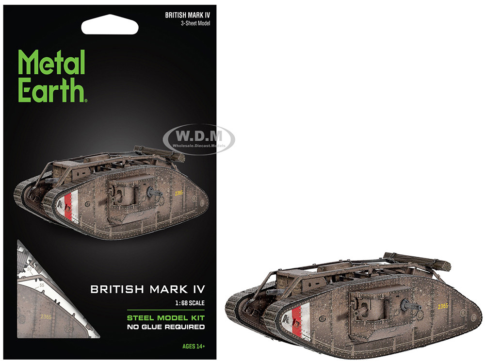 Metal Earth Model Kit British Mark IV Tank (Moderate Difficulty) Steel Model by Metal Earth