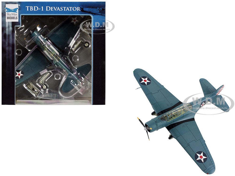 Douglas TBD-1 Devastator Bomber Aircraft "Lt. Cdr. James Brett, VT-2, USS Lexington" (1942) United States Navy "SkyMax Models" Series 1/72 Diecast Mod