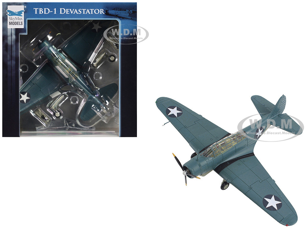 Douglas TBD-1 Devastator Bomber Aircraft "Battle of Midway, Lt Cdr EE Lindsey, VT-6, USS Enterprise" (1942) United States Navy "SkyMax Models" Series