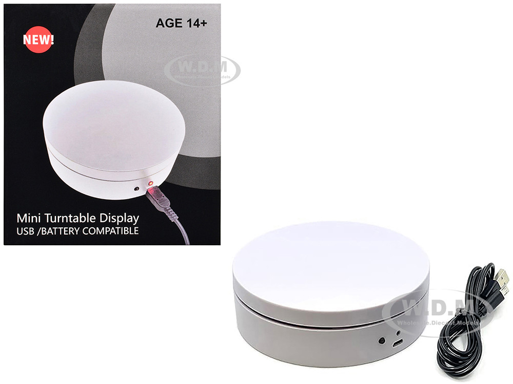 Mini Turntable Rotating Display Stand 4.75" Base for Cars White 1:64 model Other