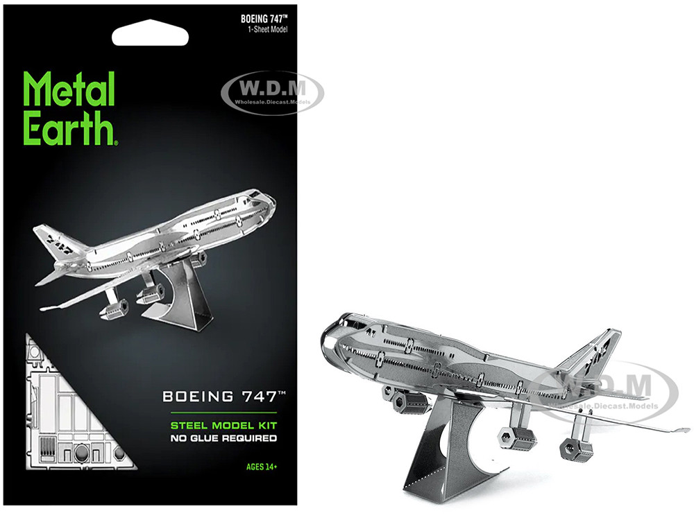 Metal Earth Model Kit Boeing 747 Commercial Aircraft (Easy Difficulty) Steel Model by Metal Earth